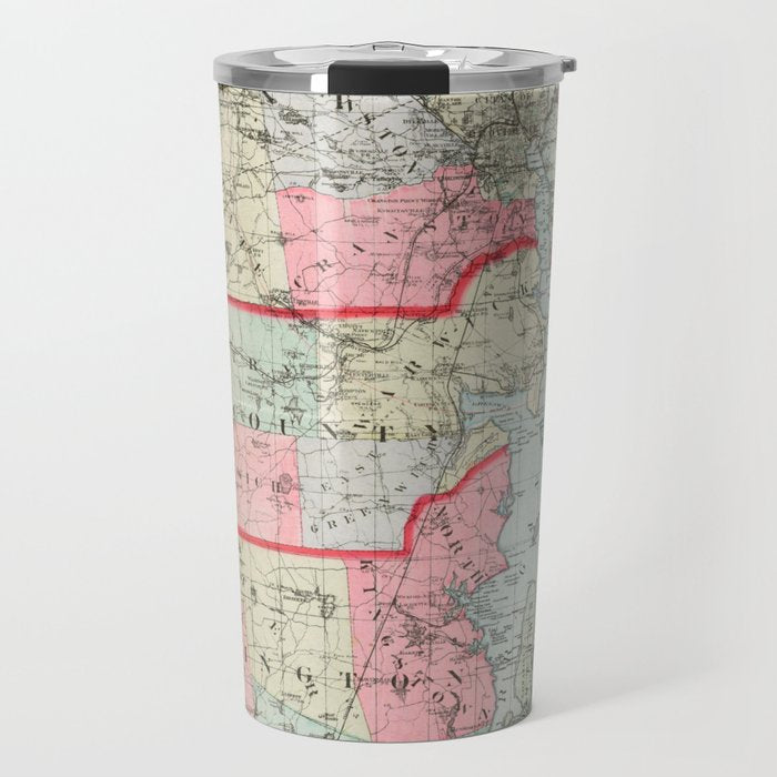 Vintage Map of Rhode Island (1887) Travel Mug Gallery Image 1