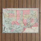 Vintage Map of Rhode Island (1887) Outdoor Rug Gallery Image 1