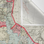Vintage Map of Rhode Island (1887) Wall Tapestry Gallery Image 3