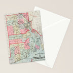 Vintage Map of Rhode Island (1887) Stationery Card Gallery Image 2