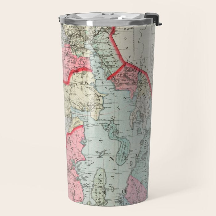 Vintage Map of Rhode Island (1887) Travel Mug Gallery Image 2
