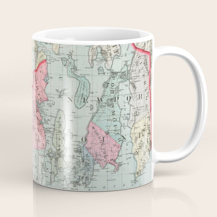 Vintage Map of Rhode Island (1887) Coffee Mug Gallery Image 1