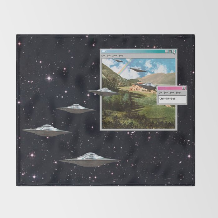 Ctrl+Alt+Del // Returning UFOs Throw Blanket Gallery Image 2