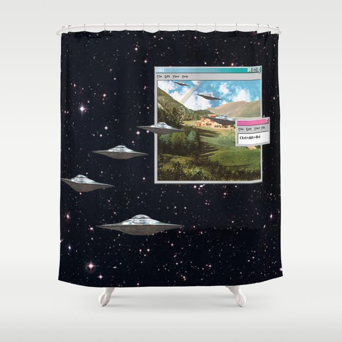 Ctrl+Alt+Del // Returning UFOs Shower Curtain Gallery Image 1