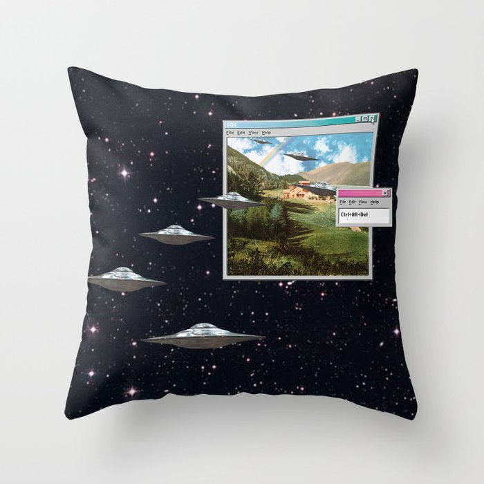 Ctrl+Alt+Del // Returning UFOs Throw Pillow Gallery Image 6