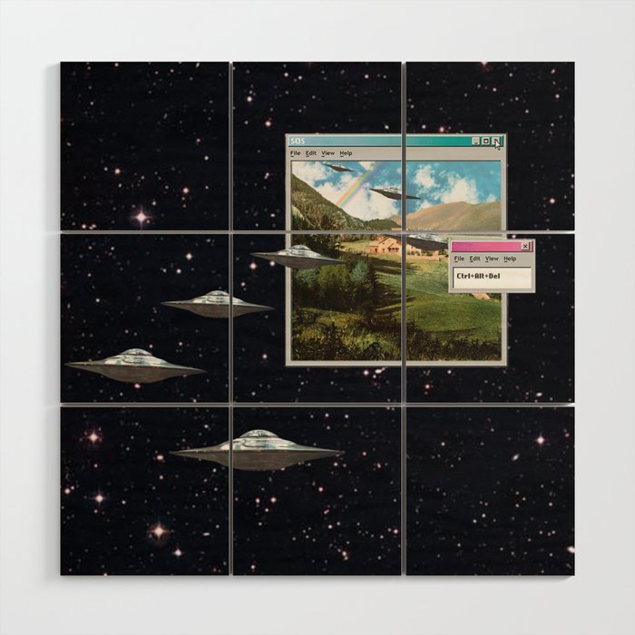 Ctrl+Alt+Del // Returning UFOs Wood Wall Art Gallery Image 1