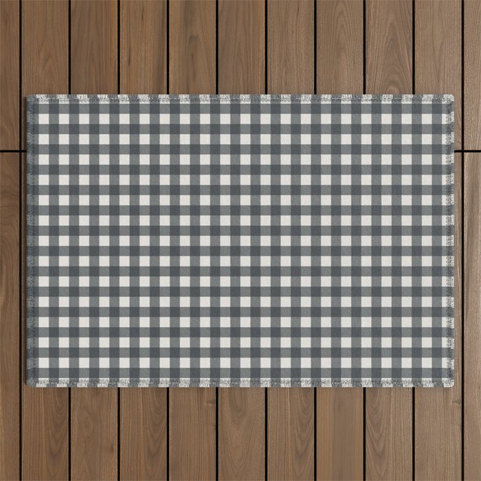 Gingham Cloth / Charcoal Checks Outdoor Rug Gallery Image 1