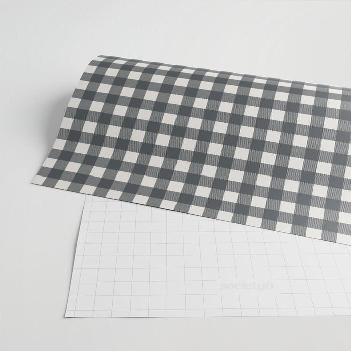 Gingham Cloth / Charcoal Checks Wrapping Paper Gallery Image 2