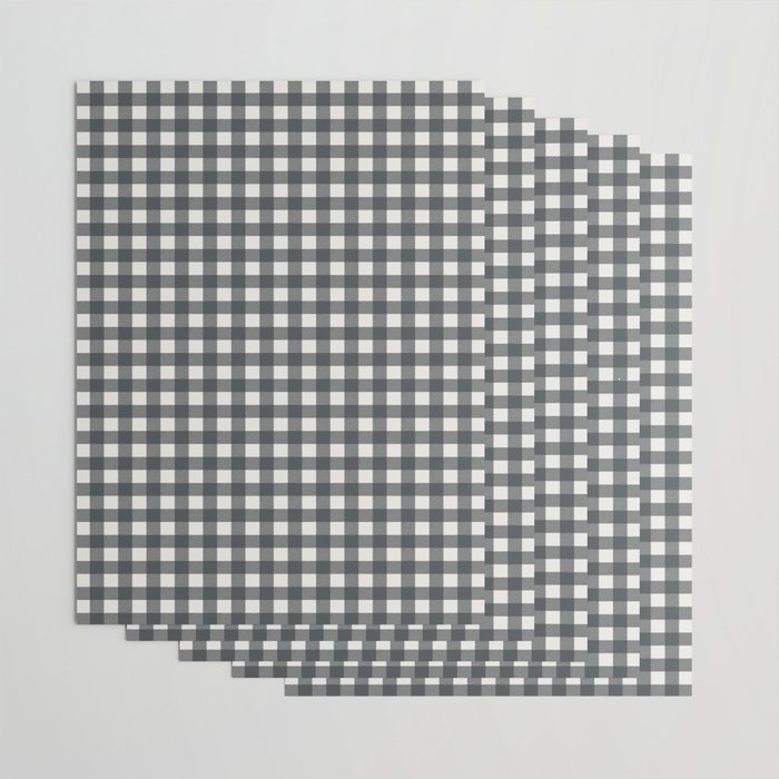 Gingham Cloth / Charcoal Checks Wrapping Paper Gallery Image 3