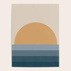 Minimal Retro Sunset Sunrise - Nautical Ocean Blue Poster Gallery Image 4