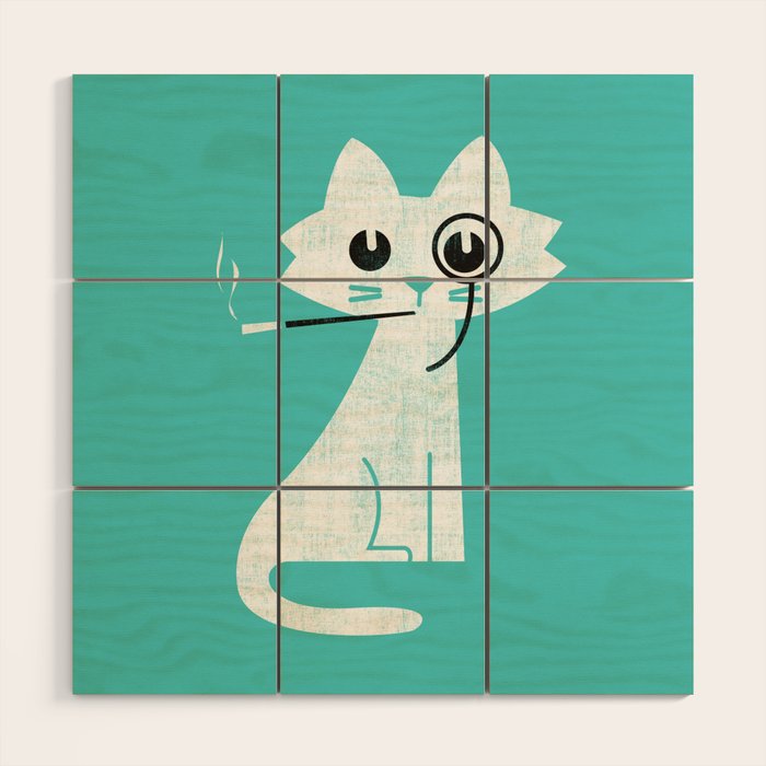 Mark - fancy cat Wood Wall Art Gallery Image 1