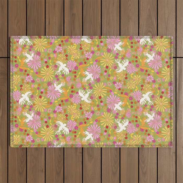 Birds & Flowers Outdoor Rug Gallery Image 1