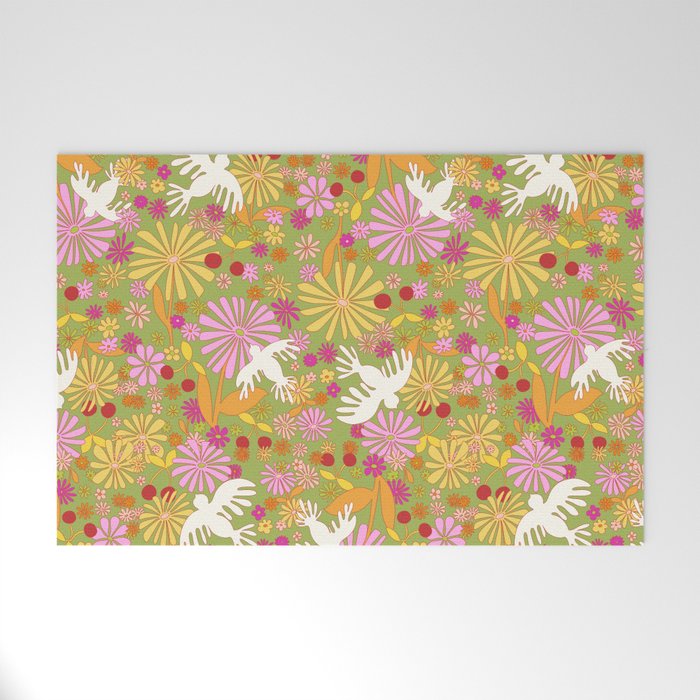 Birds & Flowers Welcome Mat Gallery Image 1