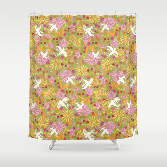 Birds & Flowers Shower Curtain Gallery Image 1