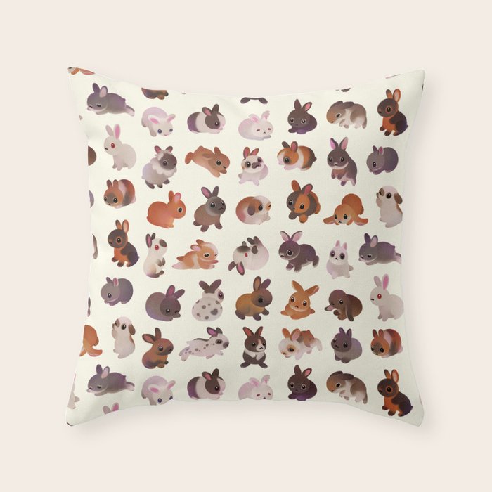 Bunny day Throw Pillow Gallery Image 6