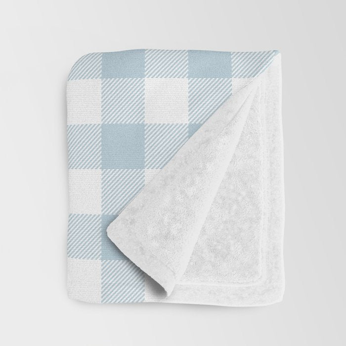 Baby Blue Buffalo Check Throw Blanket Gallery Image 3