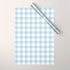 Baby Blue Buffalo Check Wrapping Paper Gallery Image 1