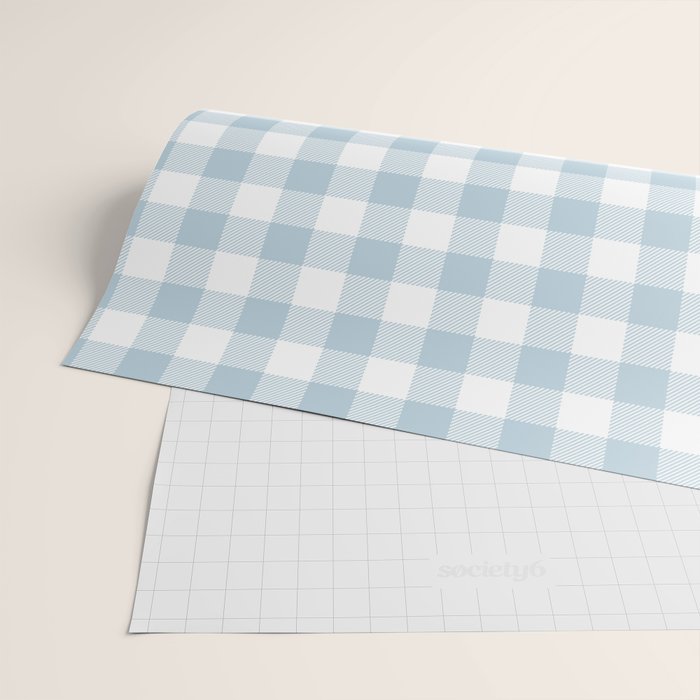 Baby Blue Buffalo Check Wrapping Paper Gallery Image 2