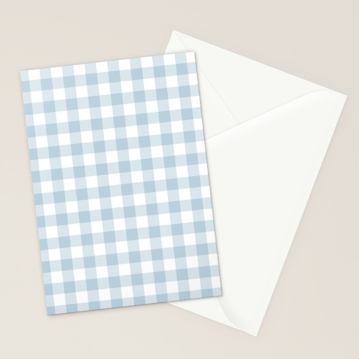 Baby Blue Buffalo Check Stationery Card Gallery Image 2