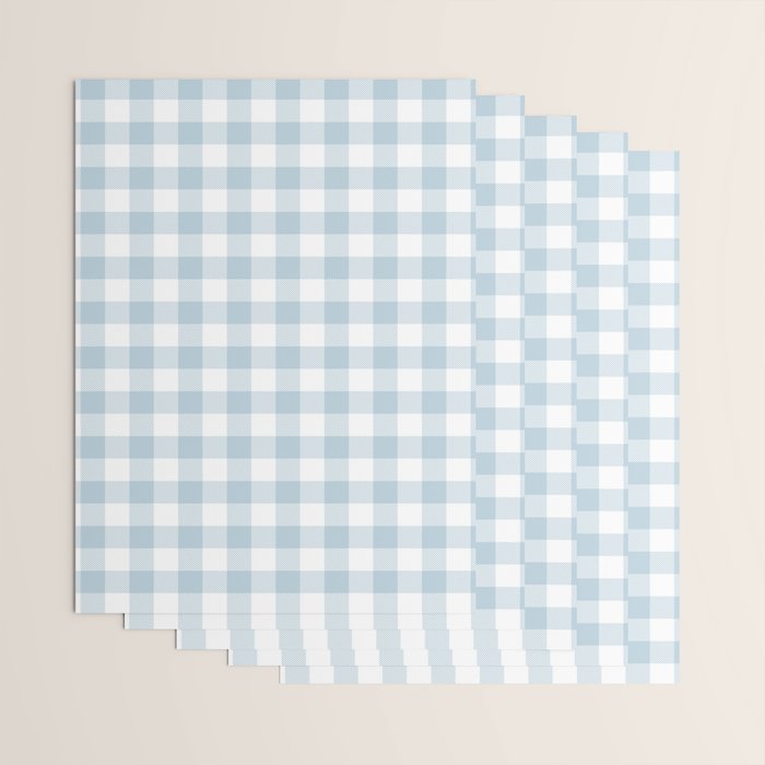 Baby Blue Buffalo Check Wrapping Paper Gallery Image 3