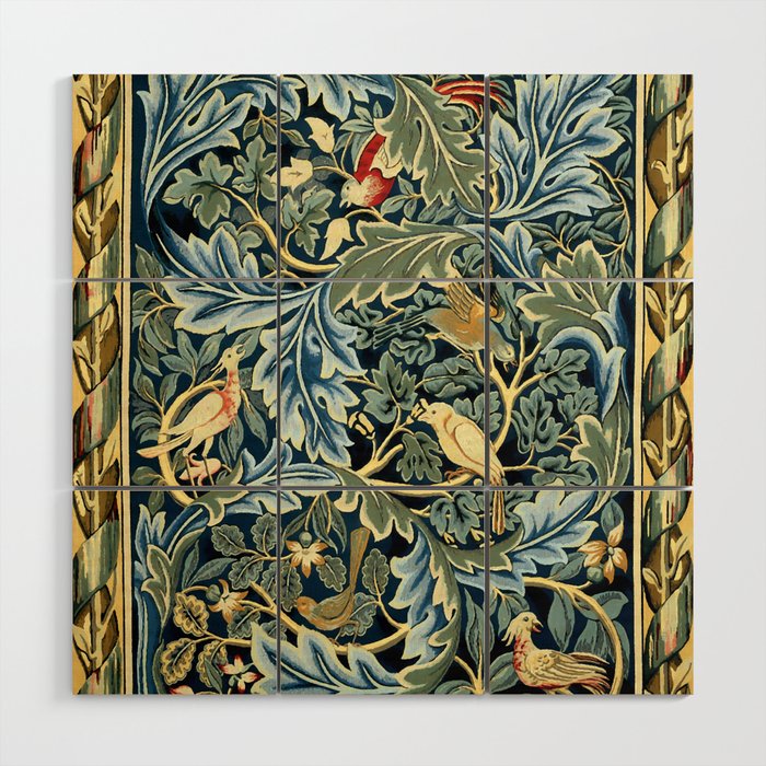 William Morris "Birds and Acanthus" Wood Wall Art Gallery Image 1
