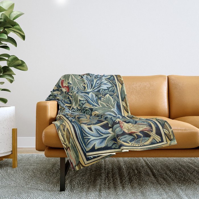 William Morris "Birds and Acanthus" Throw Blanket Gallery Image 1