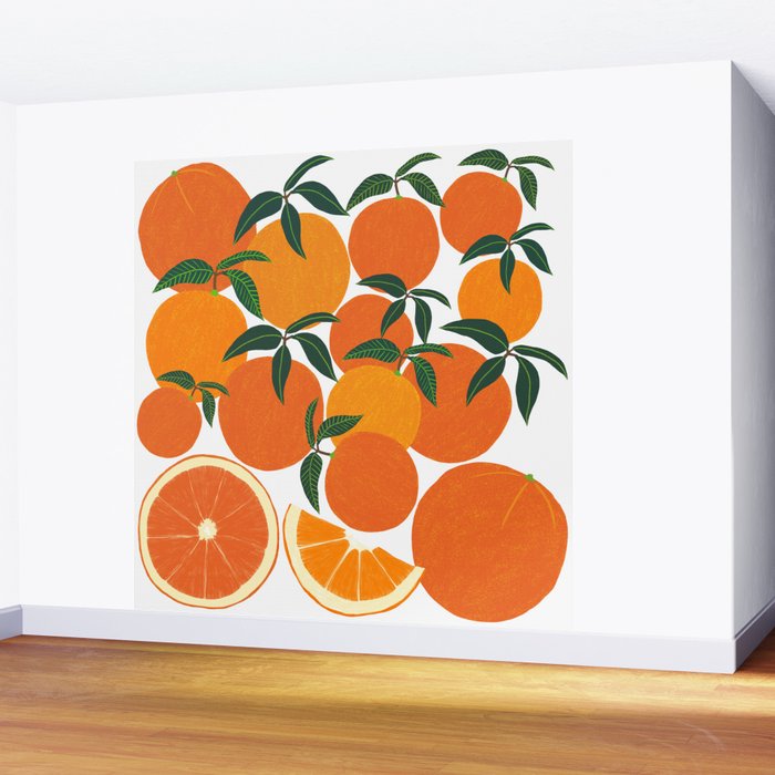 Orange Harvest - White Wall Mural Gallery Image 2