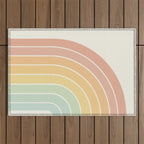 Gradient Arch XIV Pastel Mid Century Modern Rainbow Outdoor Rug Gallery Image 1