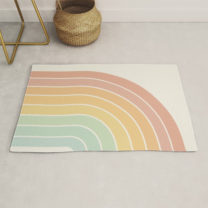 Gradient Arch XIV Pastel Mid Century Modern Rainbow Rug Gallery Image 1