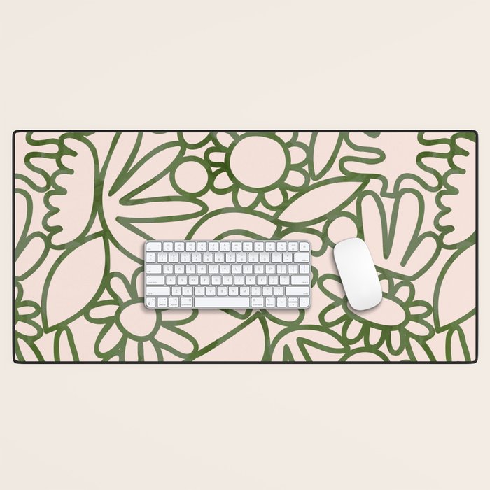 Abstract organic nature shape art print Desk Mat Gallery Image 1