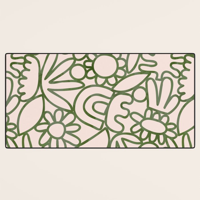 Abstract organic nature shape art print Desk Mat Gallery Image 3