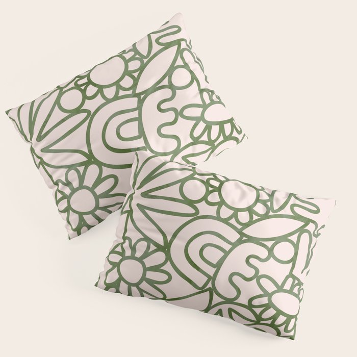 Abstract organic nature shape art print Pillow Sham Gallery Image 3