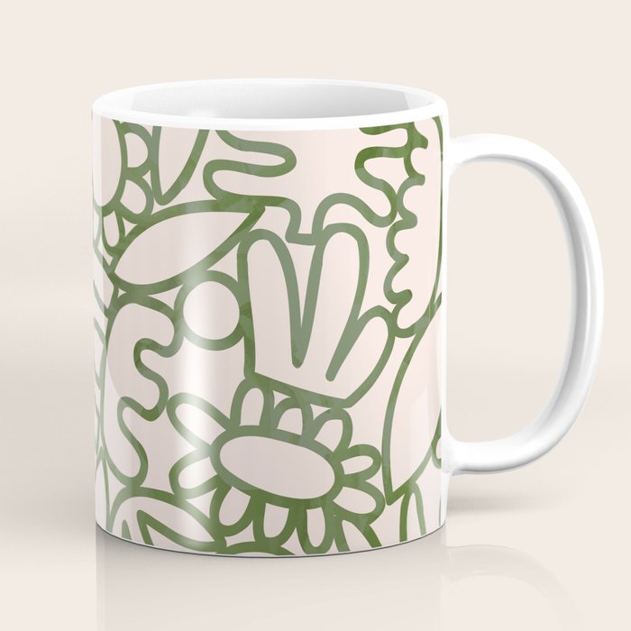 Abstract organic nature shape art print Coffee Mug Gallery Image 1