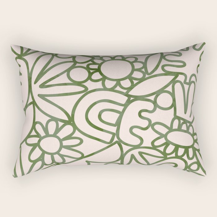 Abstract organic nature shape art print Rectangular Pillow Gallery Image 1