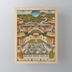 Women bathing before an architectural panorama c. 1765 Fayzullah (Indian, active c. 1730-1765) India, Lucknow, Mughal Indian Miniature Painting  Mini Art Print Gallery Image 1