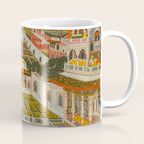 Women bathing before an architectural panorama c. 1765 Fayzullah (Indian, active c. 1730-1765) India, Lucknow, Mughal Indian Miniature Painting  Coffee Mug Gallery Image 1