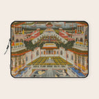 Women bathing before an architectural panorama c. 1765 Fayzullah (Indian, active c. 1730-1765) India, Lucknow, Mughal Indian Miniature Painting  Laptop Sleeve Gallery Image 1