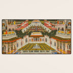 Women bathing before an architectural panorama c. 1765 Fayzullah (Indian, active c. 1730-1765) India, Lucknow, Mughal Indian Miniature Painting  Desk Mat Gallery Image 3