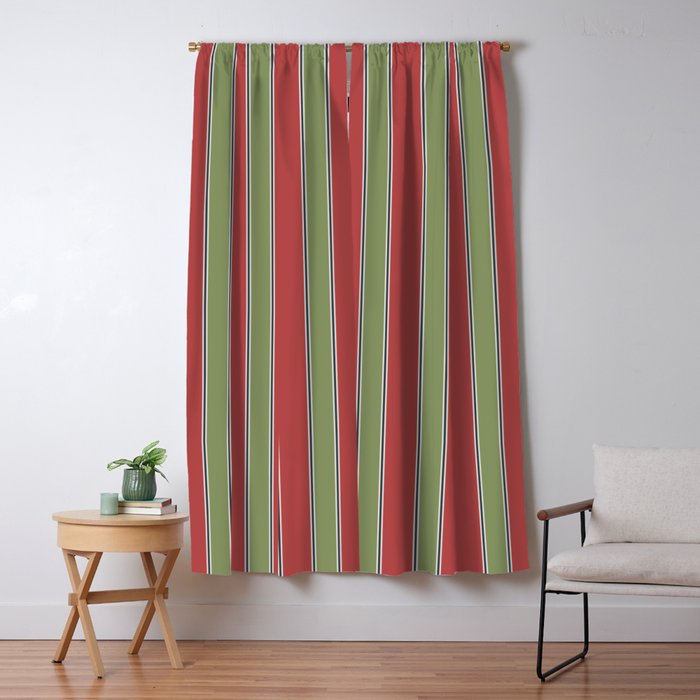 Christmas Stripes Winter 2025 Window Curtain Gallery Image 5
