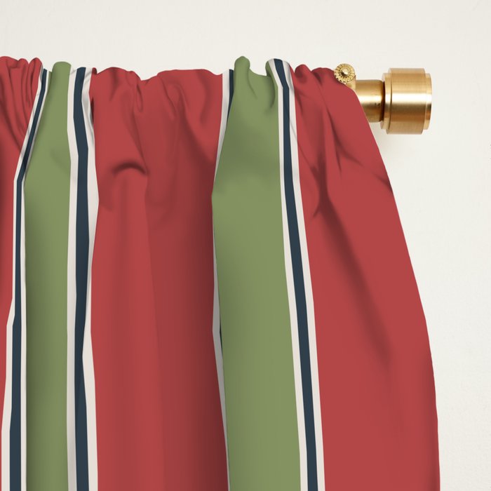 Christmas Stripes Winter 2025 Window Curtain Gallery Image 2
