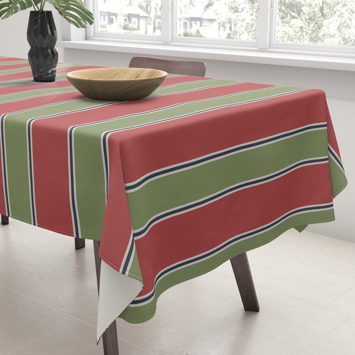 Christmas Stripes Winter 2025 Tablecloth Gallery Image 3