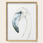 Flamingo Portrait in Blue and Ivory Serving Tray Gallery Image 1