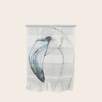 Flamingo Portrait in Blue and Ivory Wall Hanging Gallery Image 1