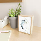 Flamingo Portrait in Blue and Ivory Mini Art Print Gallery Image 2