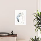 Flamingo Portrait in Blue and Ivory Poster Gallery Image 2