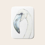 Flamingo Portrait in Blue and Ivory Bath Mat Gallery Image 1