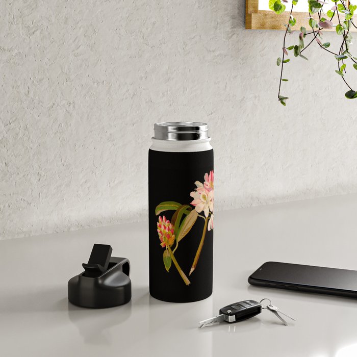 Rhododendron Maximum  by Mary Delany Paper Collage Floral Flower Botanical Paper Mosaic Vintage Scientific Plant Anatomy Water Bottle Gallery Image 4