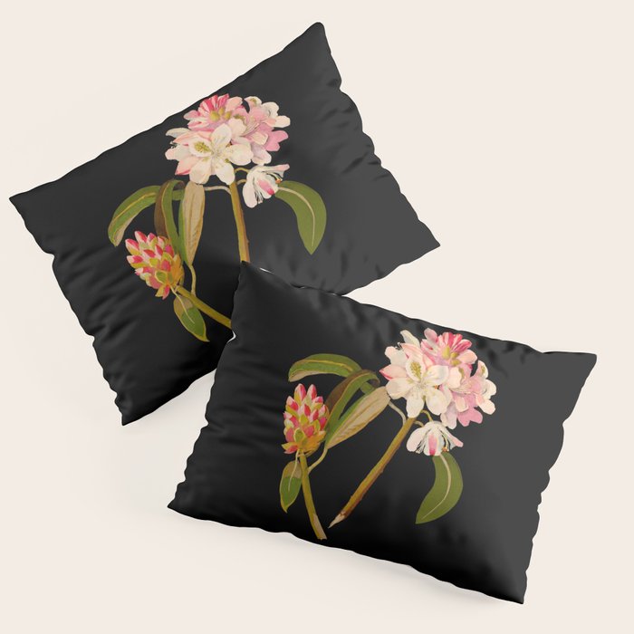 Rhododendron Maximum  by Mary Delany Paper Collage Floral Flower Botanical Paper Mosaic Vintage Scientific Plant Anatomy Pillow Sham Gallery Image 3