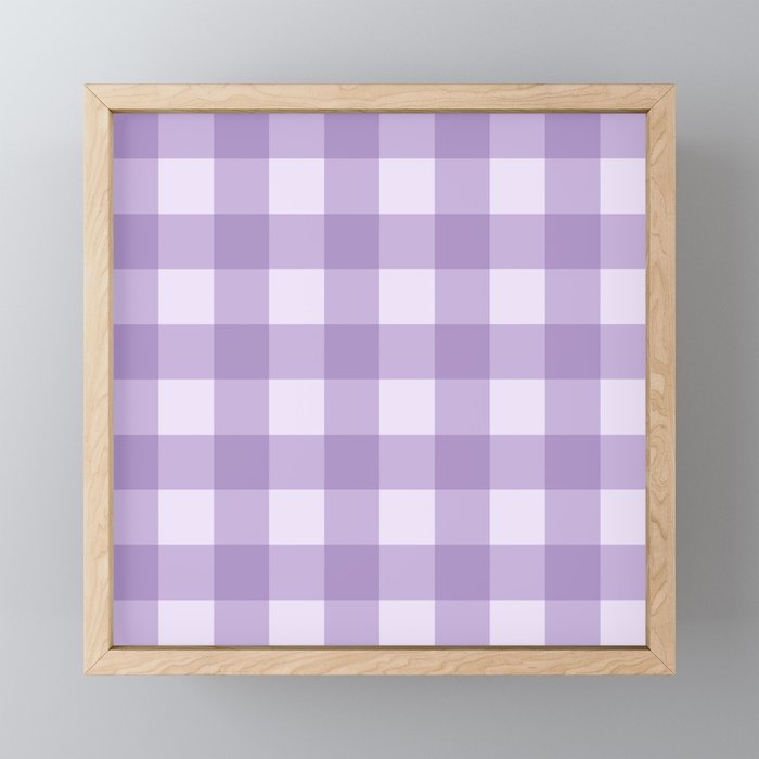 Gingham Plaid Pattern - Lilac Purple Mini Art Print Gallery Image 1