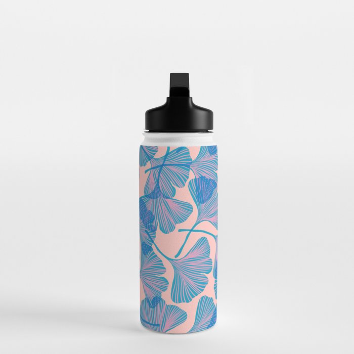Abstraction_Ginkgo_Pattern_Minimalism_002 Water Bottle Gallery Image 3
